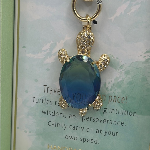 True to Form Turtle Keychain with Blue Gem - Picture 3 of 7